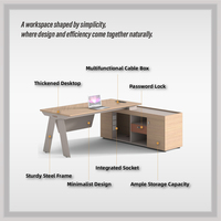 Bureau de direction haut de gamme pour les bureaux de cadres, avec un design cohérent et une configuration d'espace de travail tout-en-un