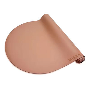 Tapis de yoga en caoutchouc PU végétalien, 4,5 mm, beige, nude, marron, chocolat, noir, or, givré, mat, non personnalisé, en forme d'arche, capsule, ovale, pilule - Product Image 3
