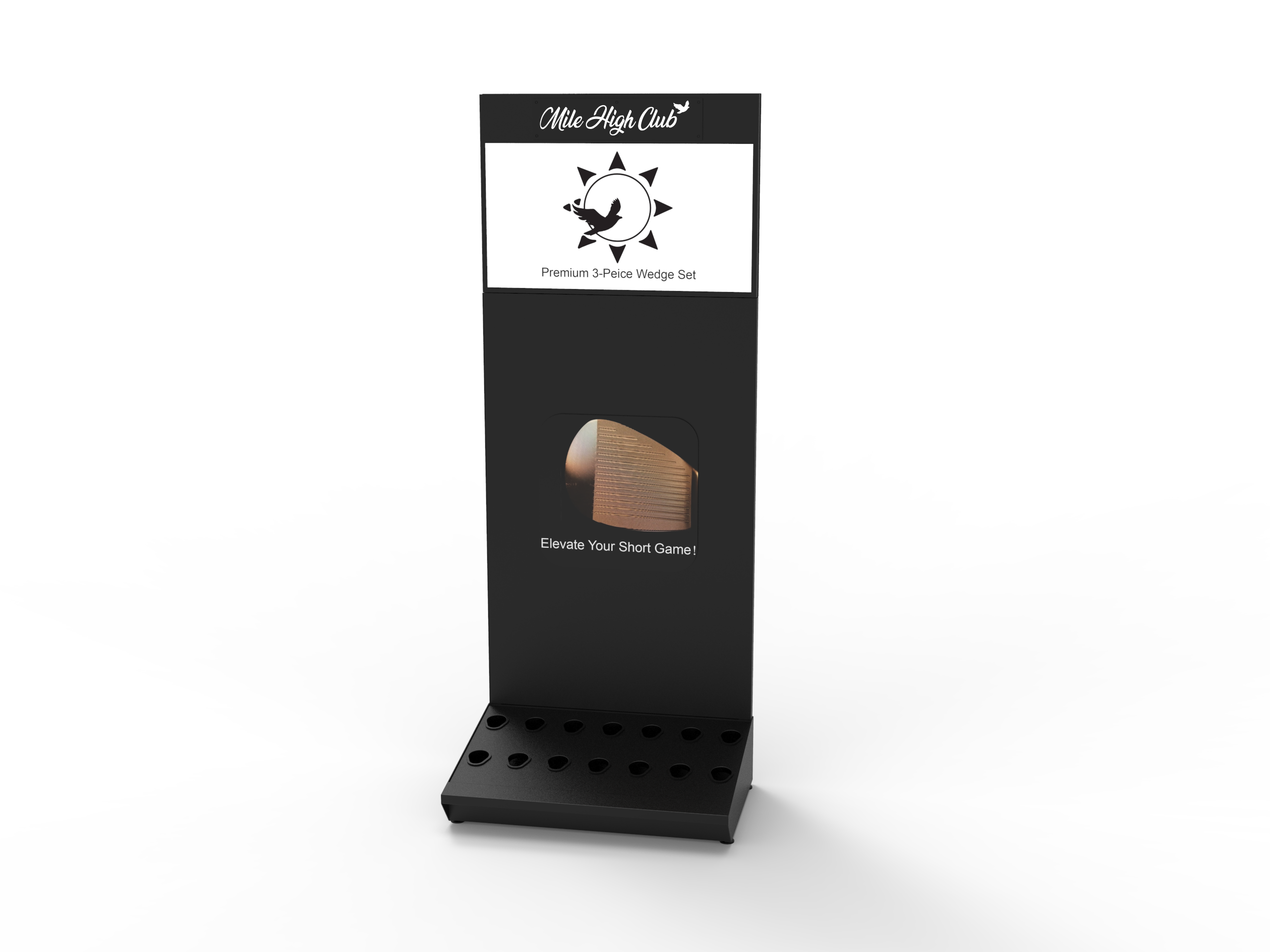 Customized Metal Golf Wedge Display Stand 3 Piece Set Organizer for Golf Shops & Retail Store — view 5