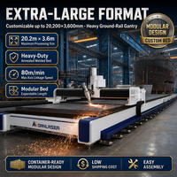 Découpeuse hybride laser fibre et flamme CNC grand format 14x3m pour métaux avec système Cypcut et garantie 3 ans