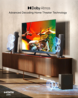   Barra de Sonido 2 en 1 con Dolby Atmos 4.1 Canales, Bluetooth 5.3 para TV con Subwoofer, 280W, 3 Modos de Ecualización, Cine en Casa