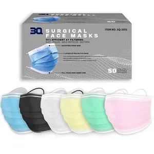 ASTM F2100 Standard 3 Layer Colorful Facemask Mascarillas Wholesale Disposable Medical Surgical Face Mask With 510K