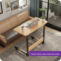 Bureau d'ordinateur moderne en bois, réglable en hauteur, écologique, pour étudiants, avec roulettes mobiles, table pour ordinateur portable, vente chaude 2025