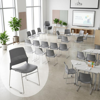 Chaise de formation ergonomique moderne et mobile, chaise de conférence pliable, chaise de bureau empilable pour l'école et l'appartement