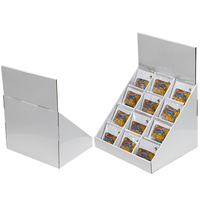 Vente en gros de présentoir en papier à grille pliable sur mesure, présentoirs en carton pour boîte d'affichage en papier autocollant pour réfrigérateur