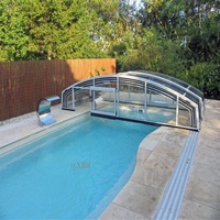 Bestseller Einziehbare Pool gehäuse Polycarbonat Windschutz scheibe Oberlicht Dach Skateboard Schwimm latten Abdeckung anpassbar