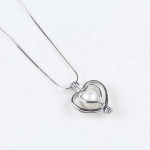 Moda kadınlar 925 ayar gümüş inci kolye kafes - Product Image 2