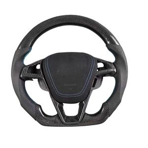 Volant de course sport en fibre de carbone véritable personnalisé pour <span class=keywords><strong>Ford</strong></span> Trim EcoBoost GT/Shelby GT350/Focus 2013 2014 2015 2016 2018 - Product Image 1