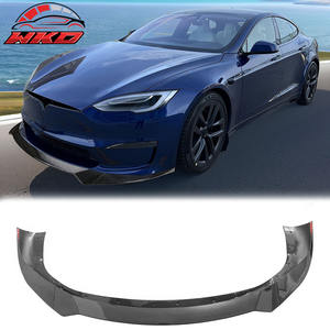 Pour Tesla Model S 2021-2025, lèvre de pare-chocs avant style Track Pack, impression fibre de carbone, kit carrosserie de haute qualité - Product Image 1