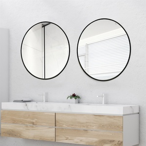 Miroir de salle de bain mural contemporain, cadre noir-blond en alliage d'aluminium profond, nouveau produit pour la décoration de chambre à coucher, verre - Product Image 2