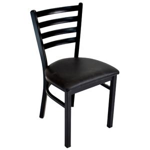 Silla <span class=keywords><strong>Alessandro</strong></span> de Metal Negro - Asiento de Vinilo Negro - Product Image 1