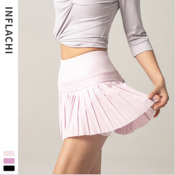 Rok Dasar Wanita, Bawahan Atletis Berlipat <span class=keywords><strong>2</strong></span> Saku Elastis Cepat Kering untuk Perempuan dengan Celana Dalam - Product Image 4