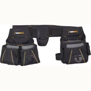 Ceinture porte-outils BSCI en polyester premium, cuir tanné à l'huile, 8 poches, organiseur robuste pour électricien, charpentier/charpentier-ébéniste - Product Image 2
