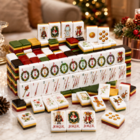 Coffret de Mahjong Américain Noël Casse-Noisette, Tuiles en Acrylique Gravées au Laser et Imprimées UV, Roi Souris, Fée Prune, Fêtes