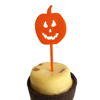 Agitateur de boisson citrouille d'Halloween en acrylique orange, bâtonnet mélangeur de cocktail citrouille, décoration pour fête d'Halloween et bar