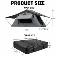 Carpa de Techo Suave ENJOIN Overland con Barra de Luces, para las Cuatro Estaciones, Apertura Hidráulica Rápida, Una Habitación, Carpa de Techo 4x4
