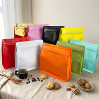 Sacs d'emballage en aluminium à fond plat avec fermeture éclair, scellés sur huit côtés, de qualité alimentaire, pour café, snacks, noix, aliments pour animaux – En stock