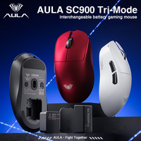 AULA SC900 Mouse nirkabel e-sport, Mouse canggih dengan baterai ringan yang dapat diganti kabel // 2.4G tri-mode