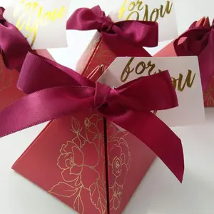 Triangle japonais américain Mariage Confection Carton Papier Bonbons Bonbons Boîtes Cadeaux Emballage Bonbons Souvenirs Pour Enfants Fête