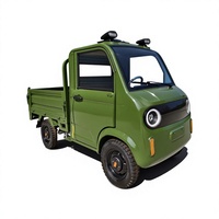 Maiba Nouveau Véhicule Utilitaire Électrique Robuste à Cabine Fermée 4 Roues, Mini Camionnette à Plateau Ouvert, Charge Lourde, Phares de Toit, Véhicule Électrique à Basse Vitesse, Autonomie <100km