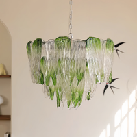 Luminaire suspendu de style français, luxe léger, rétro, design dégradé en verre, pour salon, salle à manger, bureau, chambre à coucher, style nordique moderne