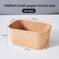 Boîtes à lunch jetables en papier kraft, boîtes de pique-nique, boîtes à lunch pour l'emballage des aliments et des fruits, boîtes en papier