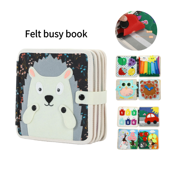 YUC Iearly развивающие игрушки Ежик Обложка Войлок сенсорная книга Montessori учебная Тихая книга для малышей