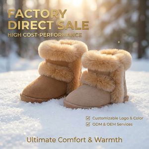 Bottes <span class=keywords><strong>de</strong></span> <span class=keywords><strong>neige</strong></span> tendance à semelle souple pour bébé, chaudes et doublées <span class=keywords><strong>de</strong></span> peluche épaisse, chaussures d'hiver pour tout-petits avec col en fourrure exquise, bottes <span class=keywords><strong>de</strong></span> marche pour nourrissons, vente en gros - Product Image 1