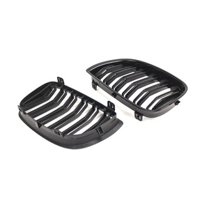 Parrilla delantera negra de doble línea para BMW E87, de plástico ABS, para la actualización del modelo Serie 1 de 2004-2007. - Product Image 2
