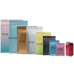 Оптовая Продажа Цветных небольших упаковочных пакетов из алюминиевой фольги с логотипом на заказ и застежкой-молнией