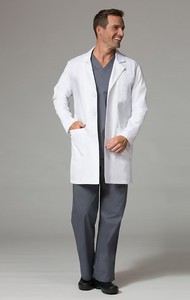 Vente en gros d'uniformes médicaux unisexes à manches longues couleur pure respirant utilisation d'hôpital en coton polyester logo personnalisé - Product Image 4