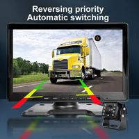 Système de caméra de recul 4 canaux pour voiture avec moniteur quad 10,1'' et lecteur MP5, enregistreur DVR pour camping-car, remorque, camion