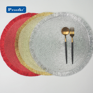 Décor à la maison or perlé napperon luxe tapis rond tapis de table à manger - Product Image 1