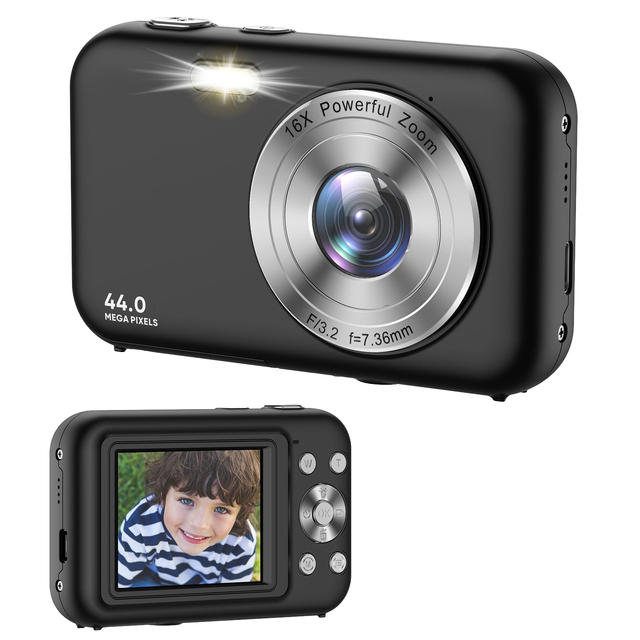 SONIDA Compact Digital Camera 1080P 44M CMOS Sensor Retro Style LED Flash Custom Logo Budget-Friendly 16x Zoom Smile Capture