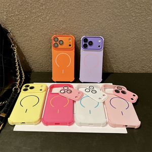 เคสโทรศัพท์กันกระแทกสี่มุม ดีไซน์หรูหรา สีสันตัดกัน สำหรับ iPhone 17 Air 18 16 15 14 13 12 11 Pro Max พร้อมฝาปิดเลนส์แบบถอดได้ - Product Image 1