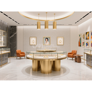 Tùy Chỉnh đèn Led đồ trang sức cửa hàng hiển thị tủ Vàng mỹ trang sức cửa hàng <span class=keywords><strong>Showcase</strong></span> truy cập sang trọng Đồ trang sức cửa hàng thiết kế nội thất - Product Image 3