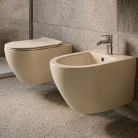 Ensemble complet de toilettes et bidet Tornado, avec support de toilettes et cubicle de WC en béton, pour salle de bain