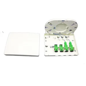 Indoor 4 Port Small Wall Mounted Fiber Optic Faceplate Terminal Splitter And Distribute Box For FTTH Access Network