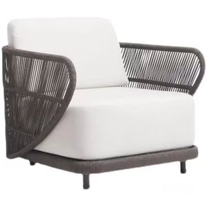 Dwoo Modern Garden Leisure Juego de sofás modulares de 4 piezas para patio Muebles de ratán tejidos Juego de sofás de conversación para patio - Product Image 5