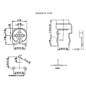 Rm065 RM-065 100 200 500 1K 2K 5K 10K 20K 50K 100k <span class=keywords><strong>200k</strong></span> 500k 1M ohm tông đơ biến áp điện trở - Product Image 5