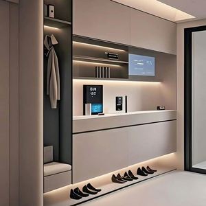 Huipinju Meuble à chaussures moderne et durable en mélamine et bois, pour entrée, rangement, maison, salon, hôtel, appartement - Product Image 1