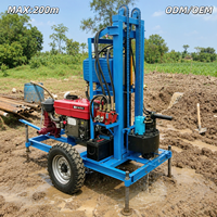 Perforadora de Pozos de Agua Portátil para el Hogar, 200m, 25HP, Plataforma Hidráulica para Perforación de Pozos de Agua para Uso Agrícola, 2 Años de Garantía