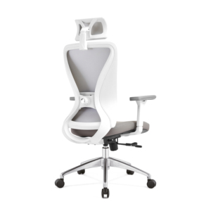 Chaise de bureau en cuir de silicone à dossier haut cadre blanc chaise de patron pour bureau - Product Image 4