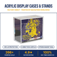 Boîtier de protection magnétique en acrylique pour boosters TCG, transparent, pour cartes à collectionner, présentoir et rangement, vente en gros, fournisseur OEM ODM