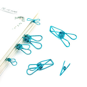 Clips Binder Paper Binder Clip Multipurpose Blue Color Metal Photo Clips Steel Wire Clothes Hanging Pegs Binder Paper Clips Food Bag Clips