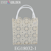 Panier carré en polyester tissé avec dentelle pour demoiselle d'honneur, 17x8x20 cm, avec doubles poignées, article cadeau pour enfants, référence EG18032-1, best-seller