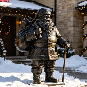 YOUFINE Ensemble <span class=keywords><strong>de</strong></span> statues personnalisables en bronze du Père Noël et des rennes, sculpture <span class=keywords><strong>de</strong></span> décoration <span class=keywords><strong>de</strong></span> Noël extérieure pour la place <span class=keywords><strong>de</strong></span> la ville et la décoration des fêtes - Product Image 5