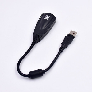 SoundCard USB Virtual 7.1 Stereo <span class=keywords><strong>Audio</strong></span> Mic Headphone kabel adaptor hitam putih - Product Image 3
