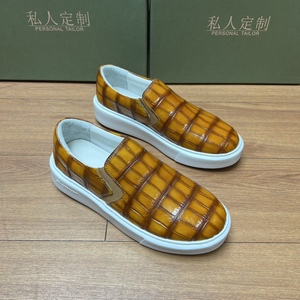 Zapatos de Piel de Cocodrilo Genuina Personalizados y Cómodos para Hombre, Zapatos Elegantes de Cocodrilo, Zapatos Casuales para Hombre - Product Image 1