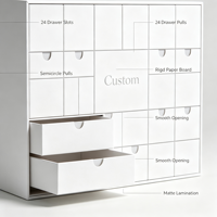 Boîte de calendrier de l'avent blanche personnalisée, boîte en papier multi-tiroirs pour un cadeau de style naturel pour les fêtes